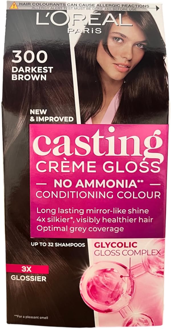 L'Oreal Paris Casting Creme Gloss Hair Color, 300 Darkest Brown