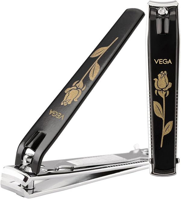 Vega Large Nail Clipper 1 Piece with Anti-Slip Grip for Men & Women | Stainless Steel Nail Trimmer for Fingernails & Toenails | Nail Cutter | Professional Manicure Pedicure Kit Tool, (LNC-03)