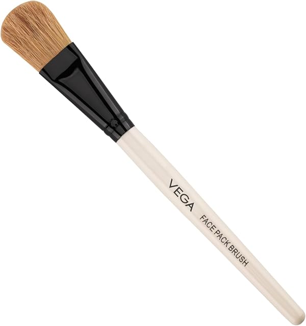 Vega Face Pack Brush for Women & Men | Soft Bristles for Smooth Face Mask Application | Wooden Handle Skincare Brush for Easy & Even Coverage | Perfect Skincare Tool for Home & Salon | (HV-27)