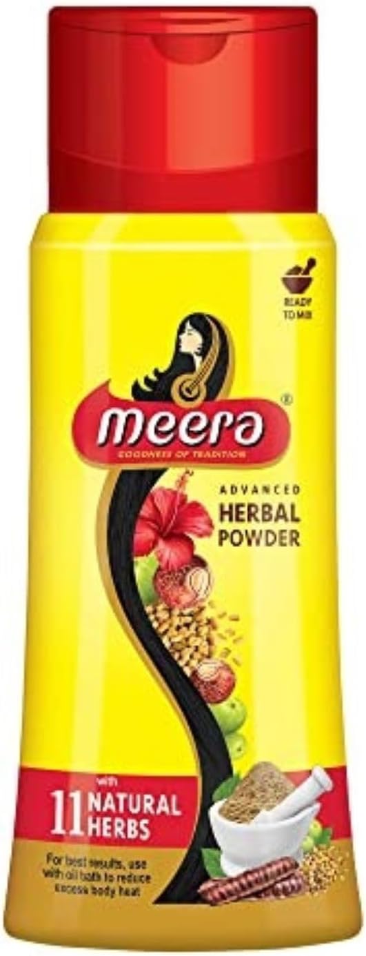 Meera Herbal Hairwash Powder, With 11 Naturals Herbs,Advance Herbal Powder for Hairfall Protection & Strong and Healthy Hair,Fragrance Free,For Men and Women, 150gm