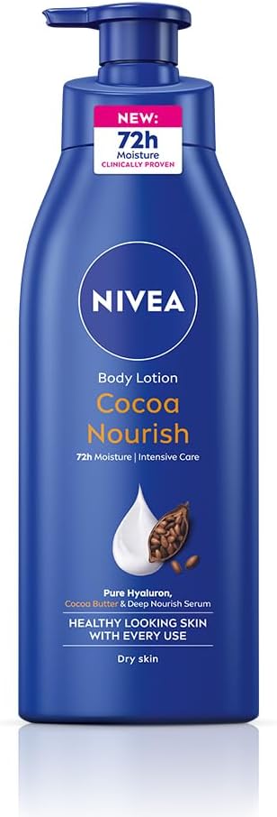 NIVEA Cocoa Nourish 400ml Body Lotion with Deep Moisture Serum| 72 H Moisturization | With Cocoa Butter & Coconut Oil | Non Greasy & Healthy Looking Skin |For Very Dry Skin