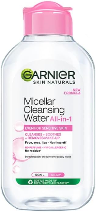 Garnier Skin Naturals, Cleansing Water, Hydrating & Soothing, Micellar Cleansing Water, 125 ml