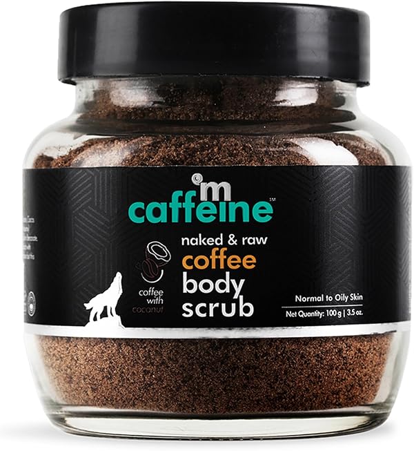 mCaffeine Exfoliating Coffee Body Scrub Powder Jar for Tan Removal&Soft-Smooth Skin|De-Tan Bathing Scrub With Coconut Oil,Removes Dirt&Dead Skin From Neck,Knees,Elbows&Arms| All Skin Types-100Gm