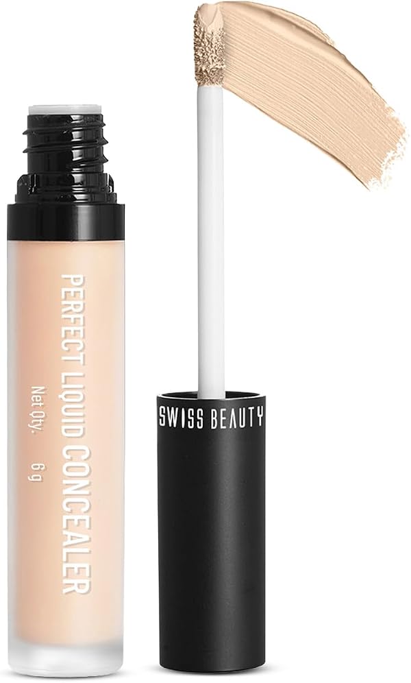 Swiss Beauty Perfect Liquid Light Weight Concealer With Full Coverage |Easily Blendable Concealer For Face Makeup With Matte Finish | Shade- Medium Beige, 6g
