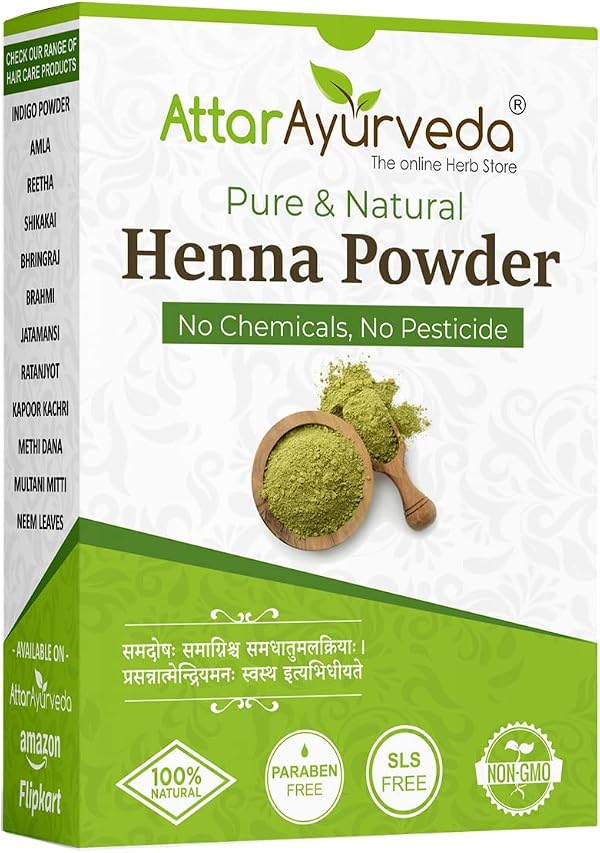 Attar Ayurveda Natural Henna powder for hair Colour and Growth (200 gm)