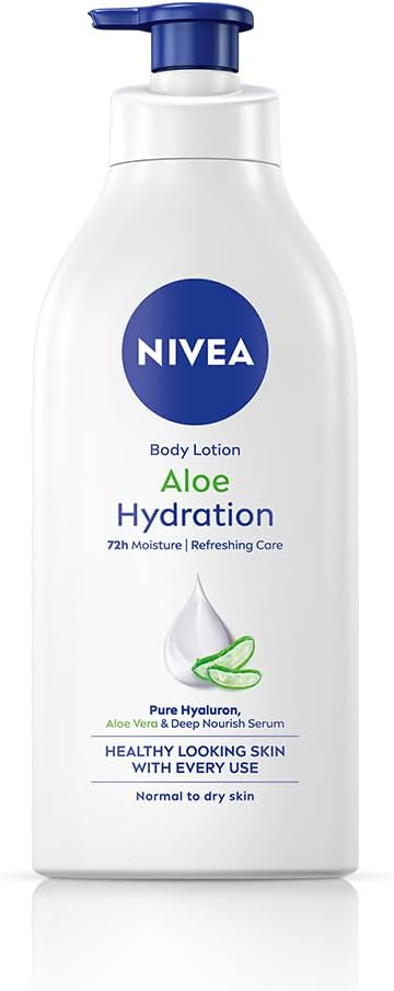 NIVEA Aloe Hydration Body Lotion 600 ml | 72 H Moisturization | Refreshing | Non Sticky Feel | With Goodness of Aloe Vera For Instant Hydrating In Summer | For Men & Women