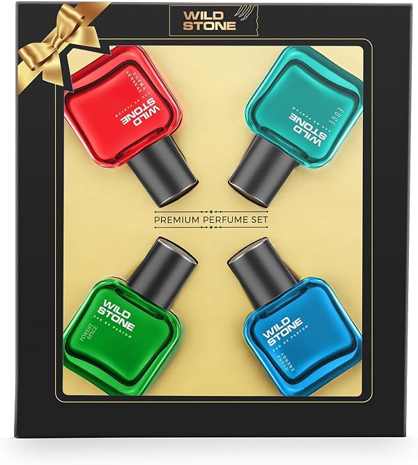 Wild Stone Edge, Forest Spice, Hydra Energy and Ultra Sensual Perfume Combo for Men, Long Lasting Smell | Pack of 4 (30ml each) | Rakhi gift for men