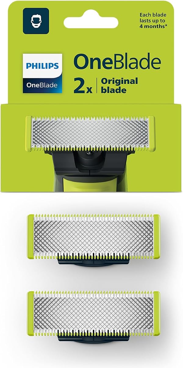 Philips Men Oneblade Replaceable Blade Pack of 2 Replaceable Blades, Qp220/51 (Lime)