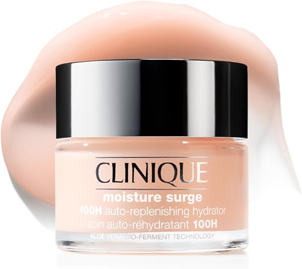 Clinique Moisture Surge 100H Auto-Replenishing Hydrator Oil Free Face Moisturizer | With Hyaluronic Acid, Aloe Bioferment and Vitamins C + E | For All Skin Types | Hydrating + Moisturizing, 1.7 Fl Oz