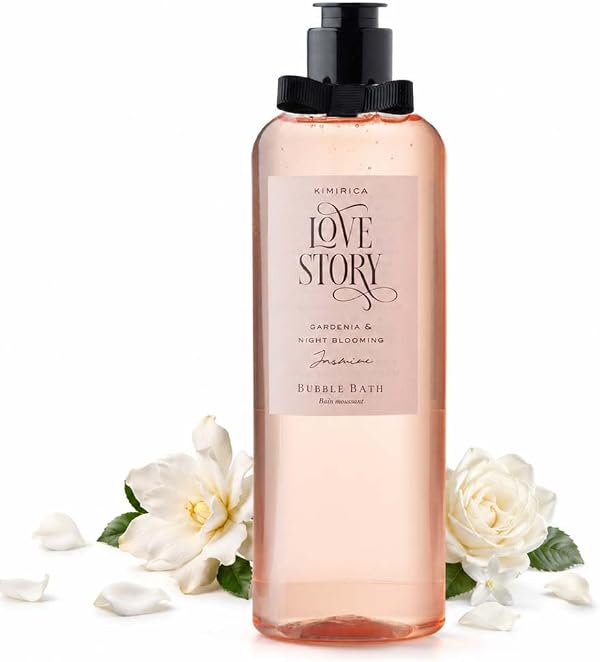 Kimirica Love Story Bubble Bath Bottle, 100% Vegan and Paraben Free with Goodness of Ginkgo Biloba & White Tea Extracts, Pro-Vitamin B5, Aloe Vera & Vitamin E, 290 ml