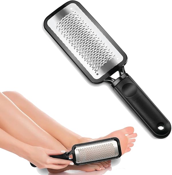 Temperia Leg, Heel & Foot Scrubber for Dead Skin - Very Sharp & Big (11 * 3 inch) - Pedicure & Feet Scrub Tools, Foot Scraper Cleaner & Filer, Callus Remover For Cracked Heels (Metal)