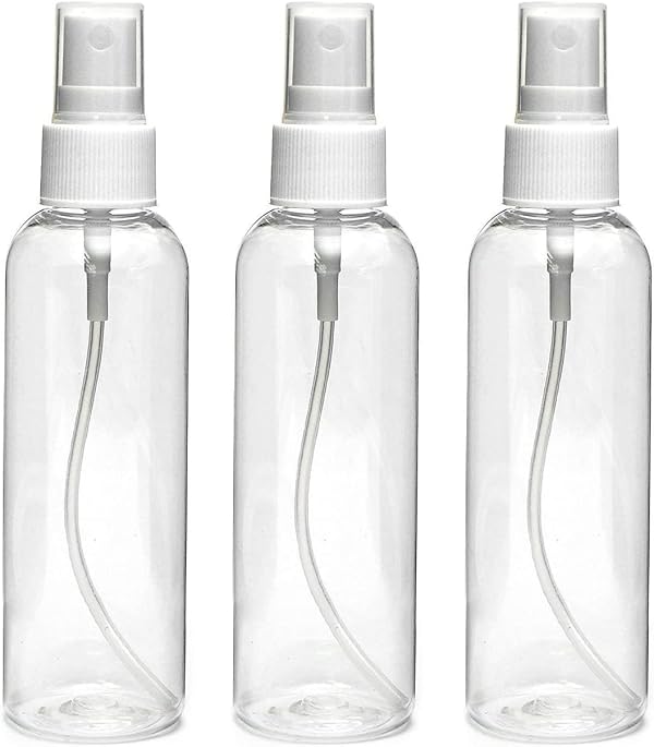nsb herbals 100 ml Transparent Plastic Empty Refillable Reusable Fine Mist Spray Bottle Container For Sanitizer, Perfume, Rose Water, Travel, Home Care, Other Diy (Pack Of 3)