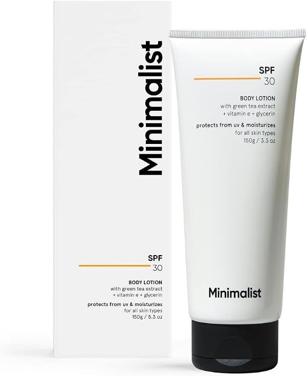 Minimalist SPF 30 Body Sunscreen, UVA & UVB Protection | Nourishing Lotion | Broad Spectrum PA+++ Sunscreen for All Skin Types | For Men & Women | 150 g