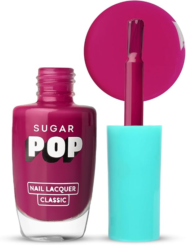 SUGAR POP Nail Lacquer 10 Call Me Hot (Fuschia Pink) | Dries In 45 Seconds | Chip-Resistant | Glossy Finish | High Shine | Nail Polish For Women, 10 ml