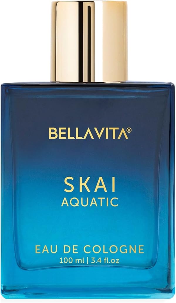 Bella Vita Luxury Skai Aquatic Unisex Eau De Cologne Liquid With Bergamot, Lavender & Patchouli|Premium, Long Lasting Woody Fragrance For Men & Women, 100 Ml