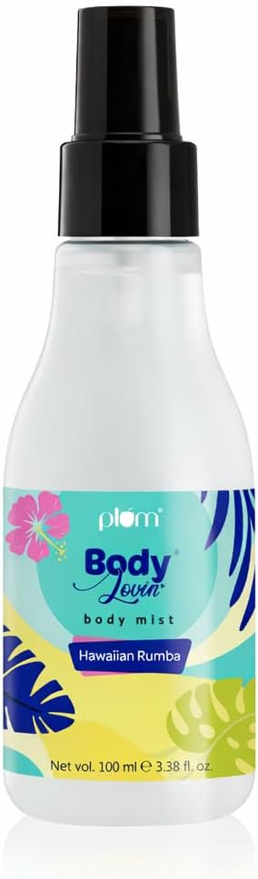 Plum BodyLovin Hawaiian Rumba Body Mist for Women | Refreshing Long Lasting Tropical Fragrance | Perfume Body Spray for Women | Vegan & Paraben Free | Travel Friendly Beachy Fresh Scent | 100ml