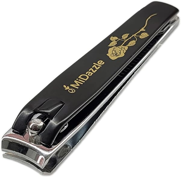 Midazzle Large Nail Clipper 1 Piece for Men & Women | Stainless Steel Nail Trimmer for Fingernails & Toenails | Durable Nail Cutter with Anti-Slip Grip | Professional Manicure Pedicure Kit Tool, (MINA3701)
