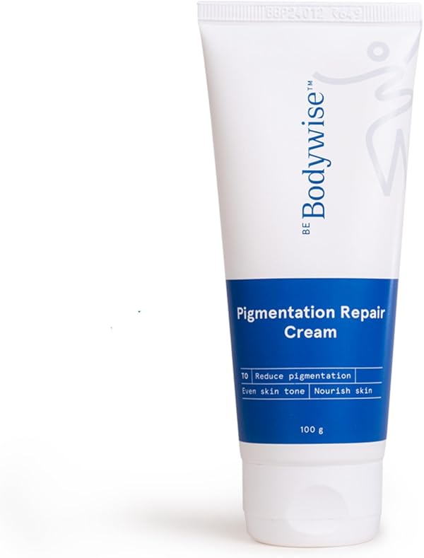Be Bodywise Pigmentation Cream 100gm | 2.5% Lactic Acid, 2% Urea, Retinol & Kojic Acid | Reduces Tan, Pigmentation & Evens Skin Tone | Treats Dark Patches & Rough Skin on Elbows, Knees, Back of Neck & Thighs | For Daily Use