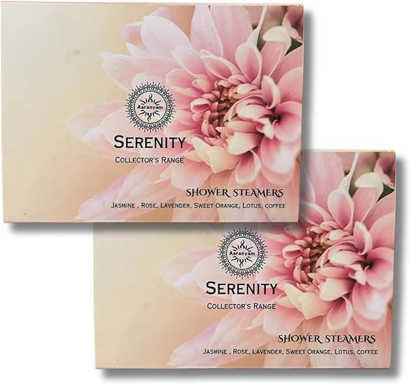 Serenity Aromatherapy Shower Steamers - 6 Tablets |PACK OF 2 | Shower Bombs with Essential Oils for Stress Relief, Self Care, Relaxation |Gift for Women & Men