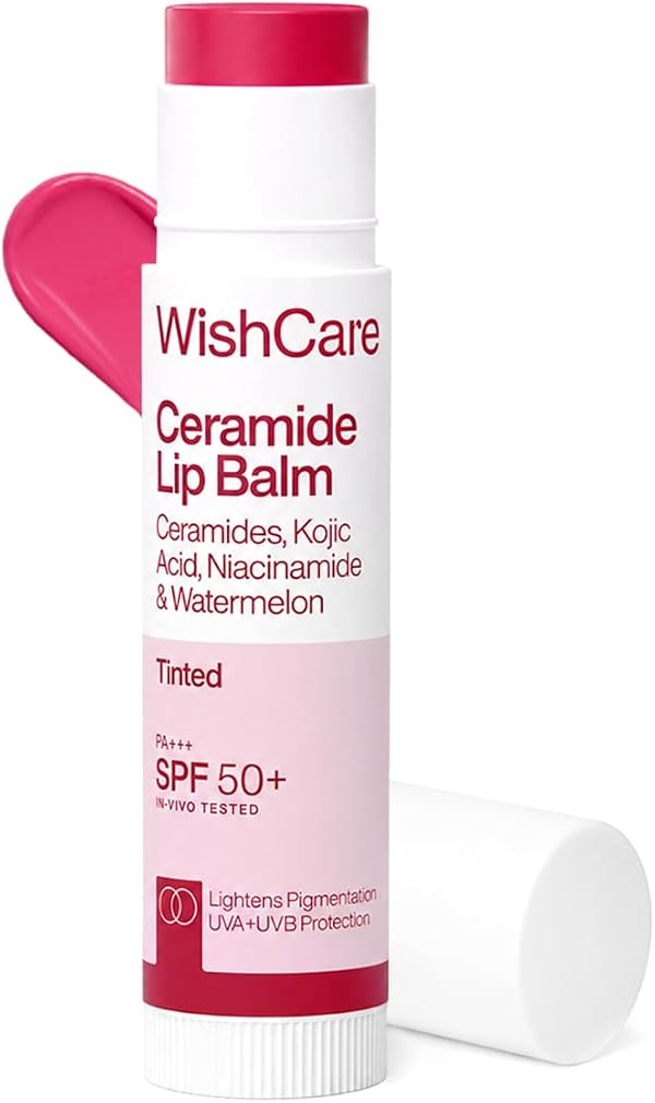 WishCare Tinted Lip Balm SPF 50 PA++++ | Brightening Lip Balm for Dark Lips | In-Vivo Tested | Kojic Acid & Niacinamide | For Women | 5g (packaging may vary)