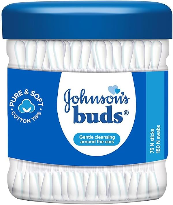 Johnson's Johnson Buds Gentle, 150 Swabs (White, 75 Count)