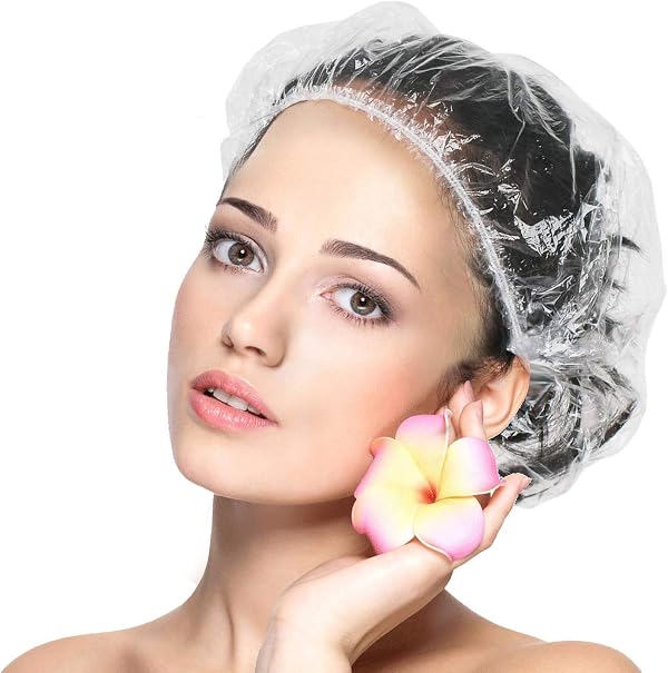 RIXTEC Shower Cap (Pack Of 50) - Reusable Waterproof Bath Cap for Women and Men - Shower Cap for Hotel, Spa, Salon & Bathroom