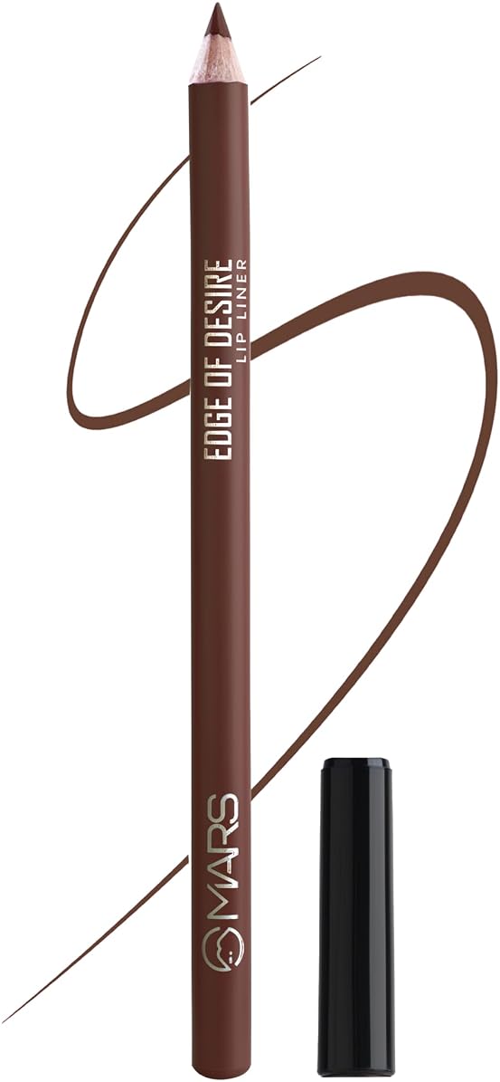 MARS Edge of Desire Lip Liner Pencil | Dermatologically IN-VIVO Tested | One Swipe Highly Pigmented Lipliner | Smooth Glide | Long-Lasting Lip Pencil | (1.4gm) (14-CHOCO BUTTER)
