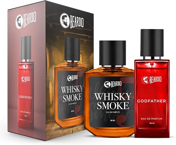BEARDO Whisky Smoke & Godfather Perfume Giftset for Man (50 Ml X 2)|Spicy, Woody & Aromatic|Long Lasting Fragrance |Perfume for Men |Premium Perfume | Giftset for Men