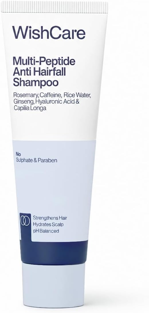WishCare Multi Peptide Anti Hairfall Shampoo - Rice Water, Rosemary, Capilia Longa, HA & Caffeine 20ml