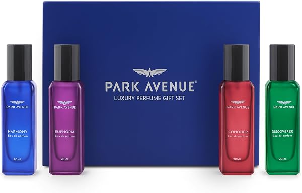 Park Avenue Luxury Perfume Gift Set for Men, 4x20 ml | Euphoria, Conquer, Harmony & Discoverer Perfume | Eau De Parfum | Premium Luxury Perfume for Corporate Man | Perfume for men Long Lasting Smell