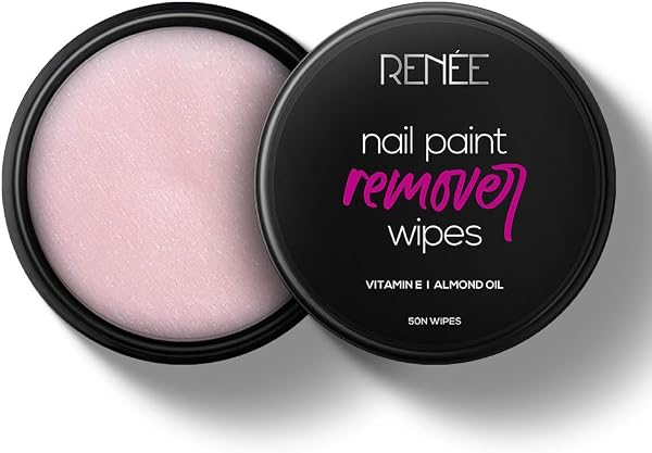 RENEE Nail Paint Remover Wipes, Easy & Hassle Free Nail Polish Removal, Keeps Nails Moisturized & Nourished, Acetone Free, Travel Friendly, Enriched With Vitamin E, Almond Oil & Glycerin, 50 Wipes