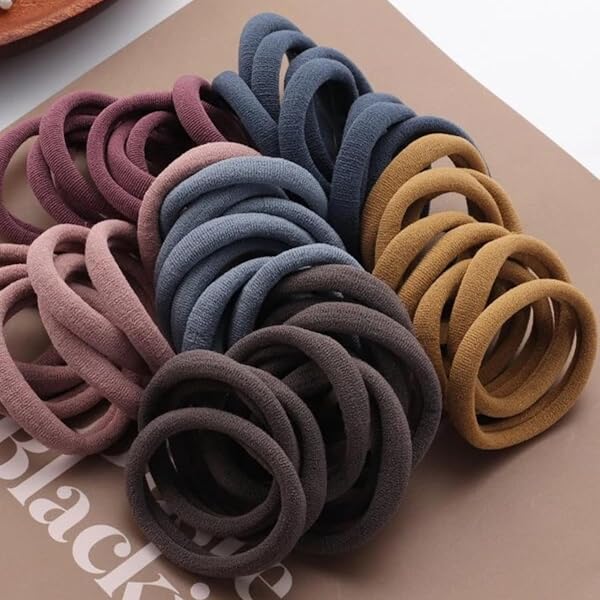 Elina Dark Colors Hair Ties Rubber Bands for Girls Women (Pack of 30)
