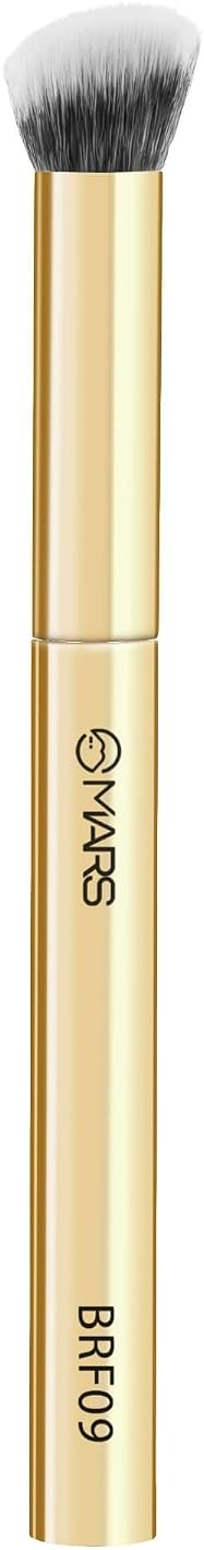 Artist's Arsenal Angular Buffing Brush | Precision Contouring & Blending | Soft Synthetic Bristles | Versatile Function | Ergonomic Handle for Effortless Application | Luxe Packaging (Golden)