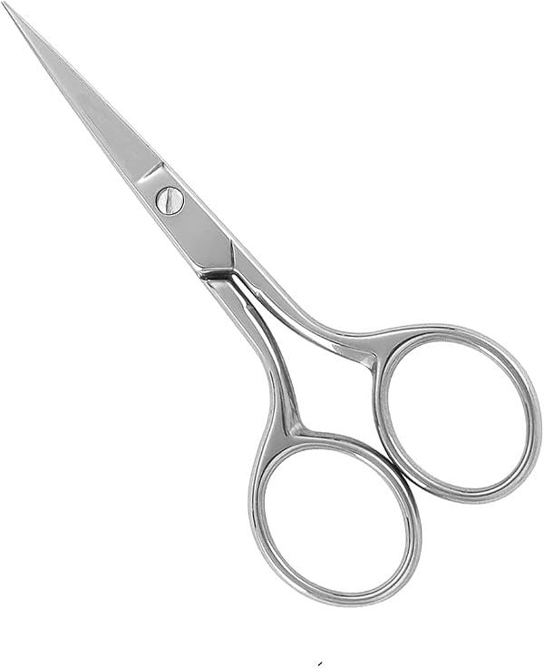 QUIQSHIPP Grooming Scissor Small for Men & Women | Multipurpose Scissor Ideal for Men for Moustache, Beard, Ear and Nose Hair Trimming | Suitable for Women for Eyelashes and Eyebrow Trimming