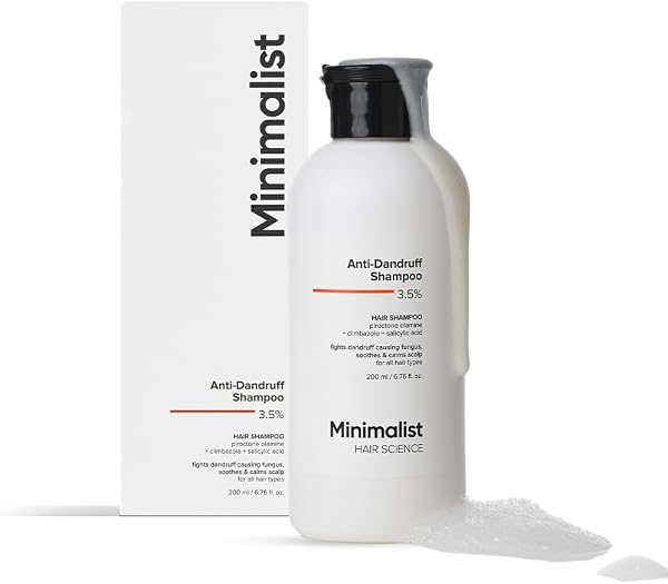 Minimalist Anti-Dandruff Shampoo | Clarifying Shampoo with Salicylic Acid, Climbazole & Piroctone Olamine | Remove Flakes, Soothes Itchy Scalp & Reduces Dandruff | Sulphate-Free | Fragrance-Free | Suitable for All Hair Types | For Women & M