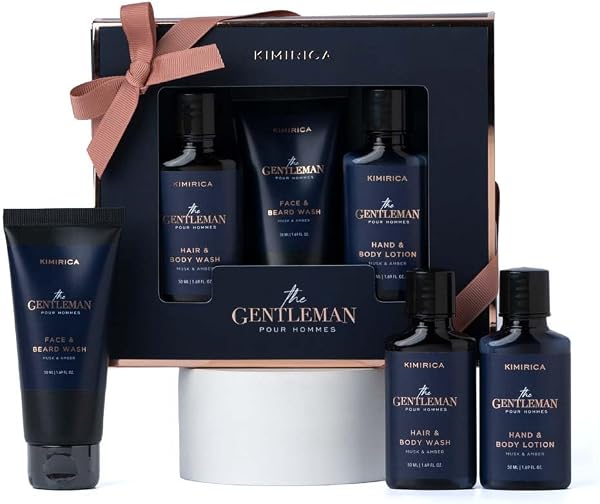 Kimirica Gentlemen Bath Care Trio Gift Set For Men's | Premium Gift Set For Husband, Brother Boyfriend Set of 3
