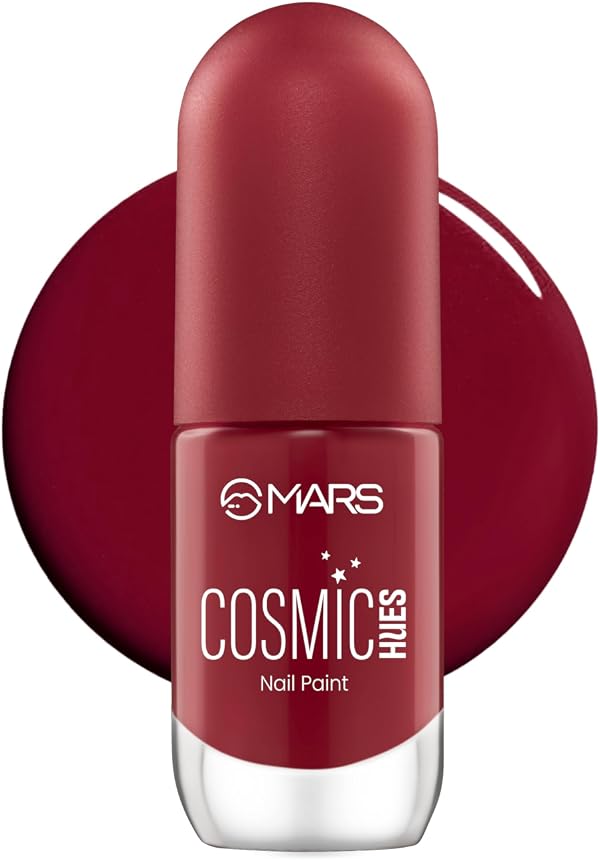 MARS Cosmic Hues Nail Paint (10.0 ml) (01-STELLAR RED) | Intense Color | Ultra-Glossy Shine | Long-Lasting & Chip-Resistant | Non-Sticky | Quick-Drying Formula
