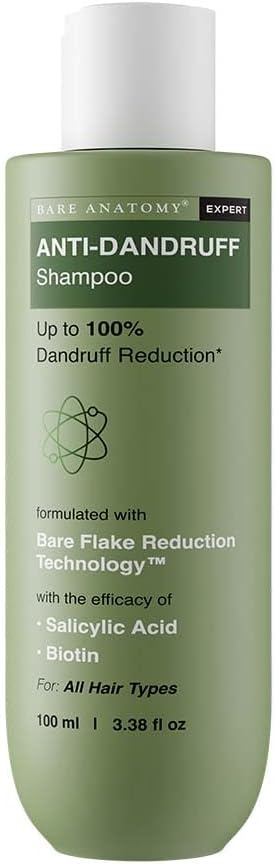 Bare Anatomy Anti-Dandruff Shampoo | Up To 100% Dandruff Reduction | ZPTO-Free | pH 5.3 | Salicylic Acid, Piroctone Olamine & Biotin | Non-Drying Formula | For Strong, Smooth Hair | Unisex | 100 ml