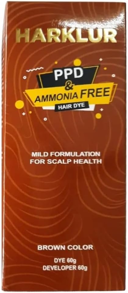 PPD & Ammonia Free Hair Dye, Brown, 60g, Mild Formulation for Scalp Health