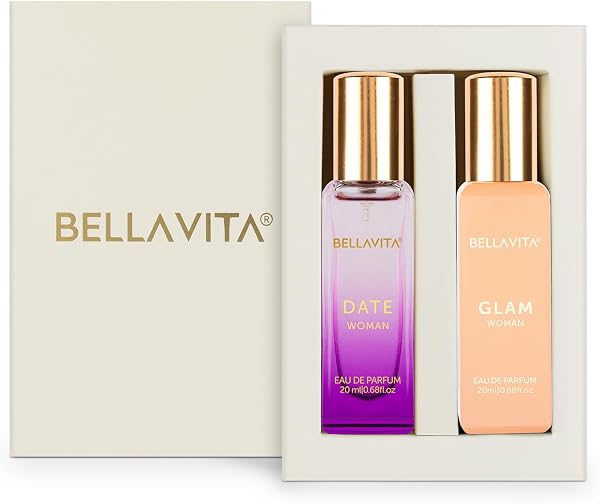 BELLAVITA Date & Glam Women Long Lasting | Perfume for Woman | Gifts for Woman | EDP 2x20ml | Floral, Fruity, Citrusy & Woody Premium Fragrance