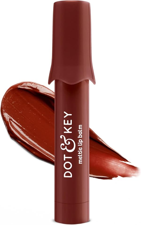 Dot & Key Meltie Lip Balm SPF 50+ With 2% Kojic & Vitamin C | Hydrates Dry, Chapped Lips, Lightens Pigmentation, Brightens Lips | With Shea & Mango Butters, Peptide Infused | Cocoa Creme | 4g