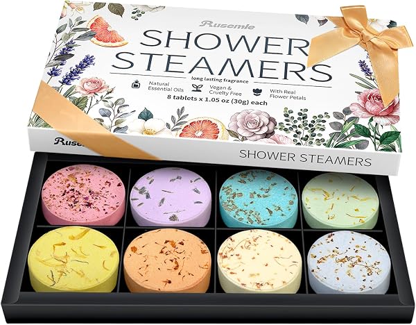 Shower Steamers Aromatherapy Birthday Gifts for Women - 8 Pack Valentines Day Gift for Mom Wife, Shower Bombs with Essential Oils, Self Care Relaxation Home Spa Gift Set, Easter Basket Essential