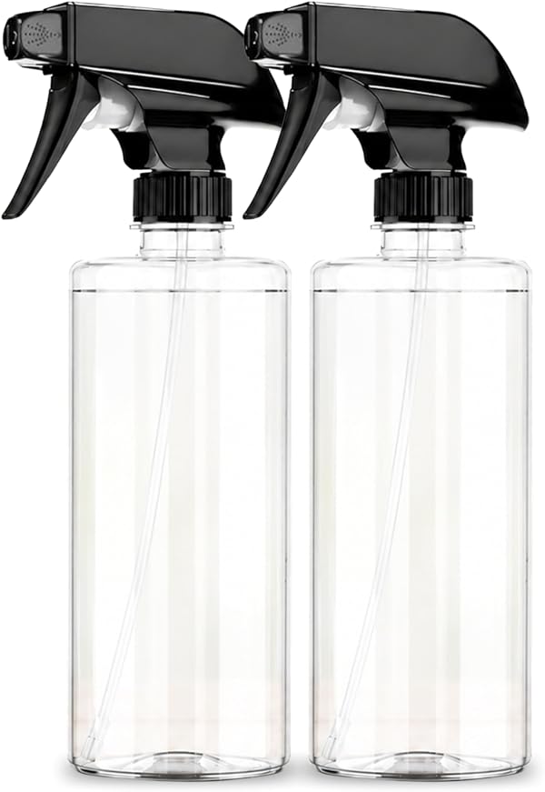 LUMONY® Pack of 2 - Spray Bottle 500 ML Transparent Clear Empty Water Spray Bottles,Water Liquid Sprayer Set for Face, Hair, Garden, Sanitizer, Perfume and More (Pack Of 2)