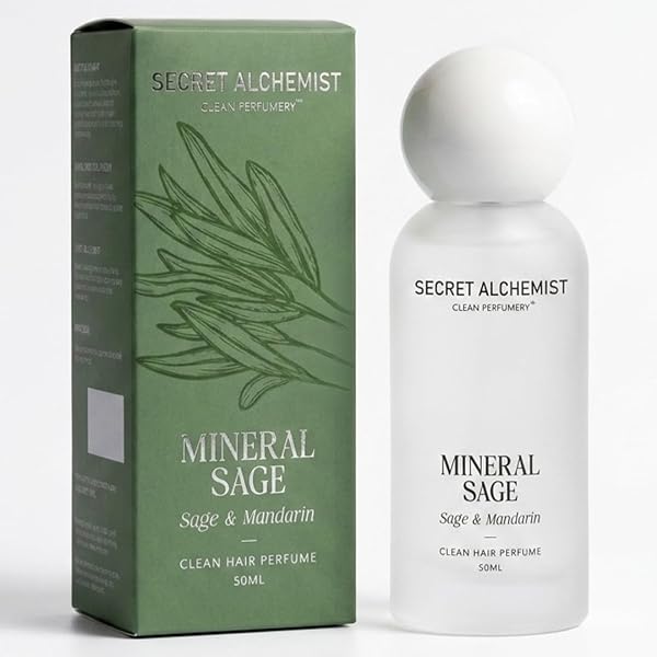 Secret Alchemist Mineral Sage Hair Perfume 50ml | Alcohol-Free Long-Lasting Hair Mist with Hydrolyzed Quinoa Protein & Peptide Complex | Frizz Control Hair Fragrance | Mineral Accord, Himalayan Sage & Cedarwood | Hair Perfume for Women | 50