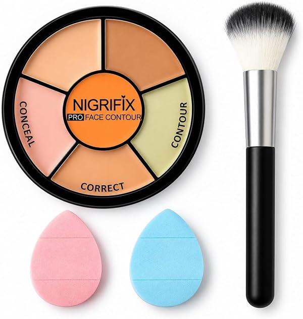 Pro Face Contour Concealer Correct Palette with Brush