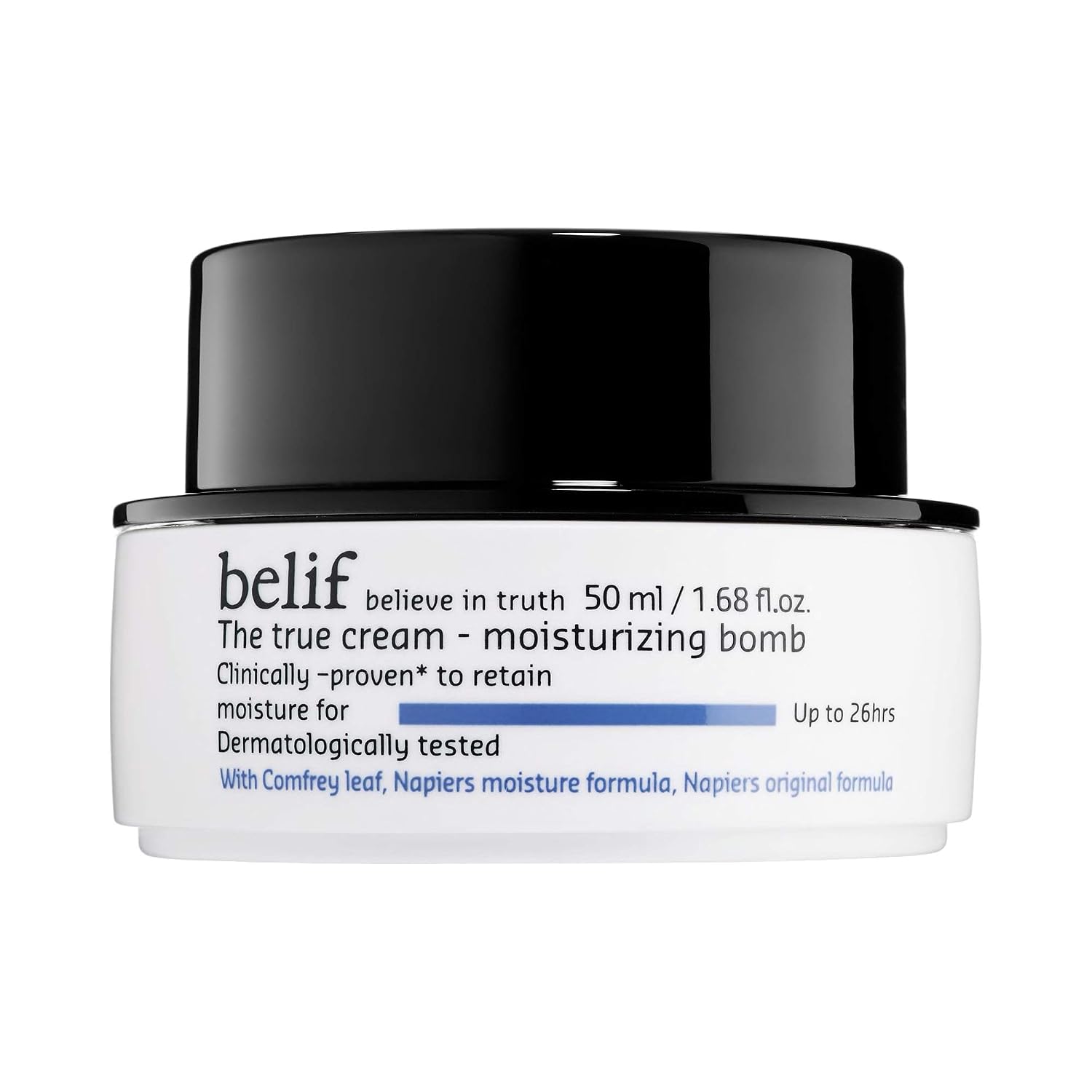 belif The True Cream Moisturizing Bomb 50ml | Intense Face Moisturizer for Dry, Sensitive Skin | 26-Hour Hydration with Panthenol, Oat & Comfrey | Hydrating Cream for Women & Men